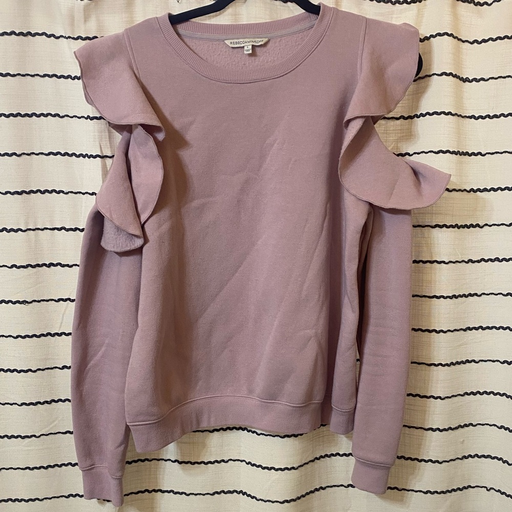 Rebecca Minkoff Dusty Pink Cold Shouldered Knit Top